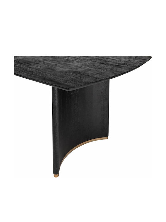 Masă Sala de mese din Lemn Masiv & Metal Negru 280x110x77buc