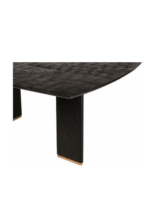 Masă Sala de mese din Lemn Masiv & Metal Negru 240x100x77buc