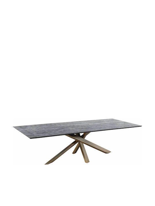 Masă Sala de mese din Lemn Masiv & Metal Maro 200x100x77buc