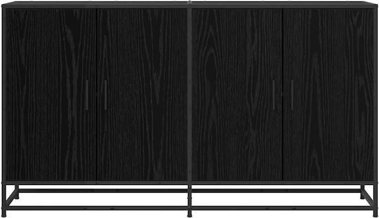 Дървен Офисен Шкаф Черен Дъб 134x35x76см