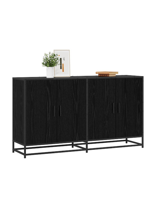 Wooden Office Cabinet Black Oak 134x35x76cm