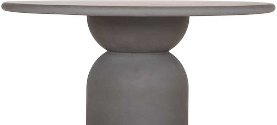 Round Dining Room Table with Gray Concrete Top 130x130x75cm