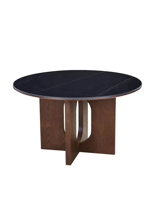 Merge Kitchen Table with Black Marble Surface 130x130x75cm