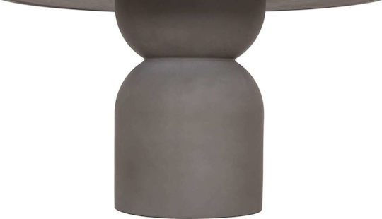 Round Dining Room Table with Gray Concrete Top 130x130x75cm
