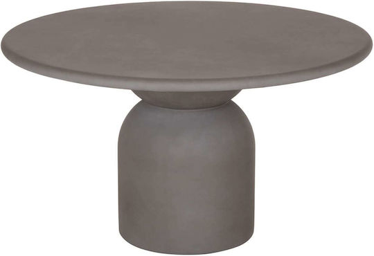 Round Dining Room Table with Gray Concrete Top 130x130x75cm