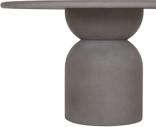 Round Dining Room Table with Gray Concrete Top 130x130x75cm