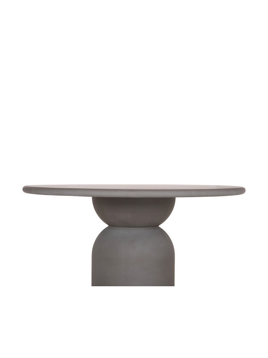 Kazvin Masă Rotundă de Sufragerie din Beton Gri 130x130x75cm