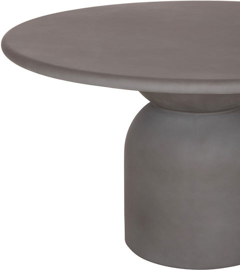 Round Dining Room Table with Gray Concrete Top 130x130x75cm