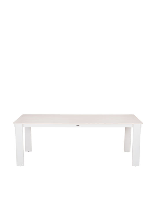 Punder Маса За Трапезария С Каменна Повърхност Крем 220x100x75см