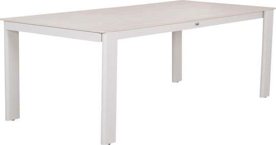 Punder Маса За Трапезария С Каменна Повърхност Крем 220x100x75см