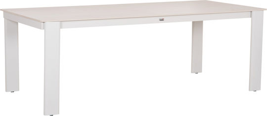 Punder Маса За Трапезария С Каменна Повърхност Крем 220x100x75см