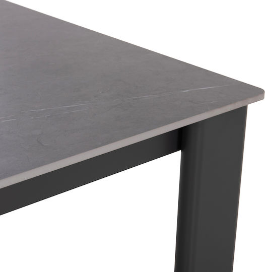 Punder Dining Table with Stone Surface Gray 220x100x75cm