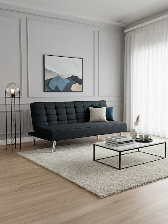 Valmormauro Two-Seater Couch Bed Black 176x83x80 cm