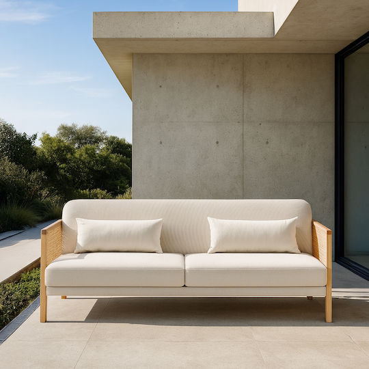 Ammos Three-Seater Couch Bed Off White 196x82x81 cm