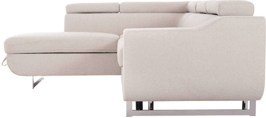 Corner Couches Bed Beige 285x205x90 cm Freebox