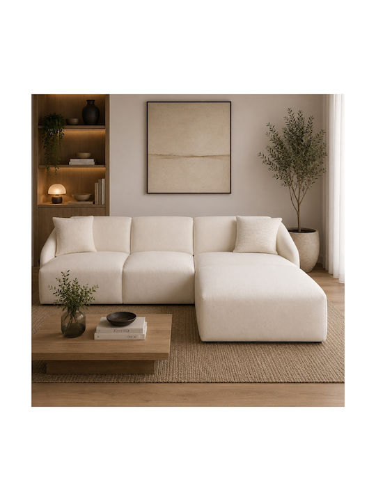 Novar Corner Couch with Right Corner Beige 255x157x77 cm