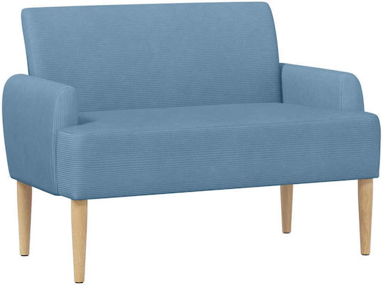 Two-Seater Velvet Blue Couch 116x67x81cm