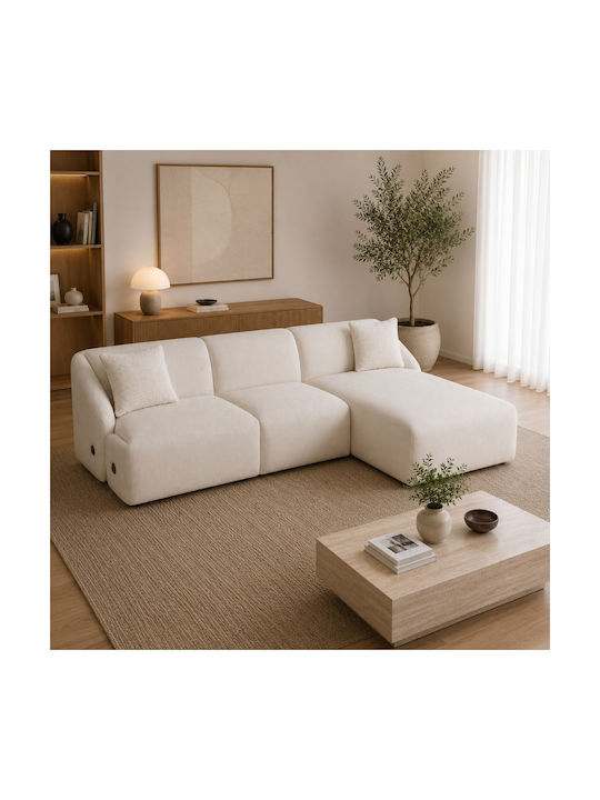Novar Corner Couch with Right Corner Beige 255x157x77 cm