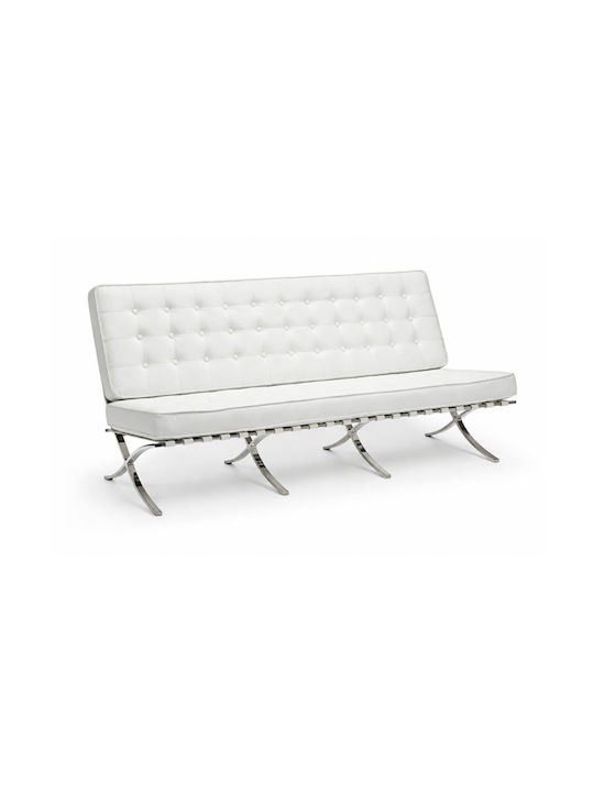 Barcelona Dreisitzer Sofa Künstliches Leder Weiß 185x85x84cm E968,31