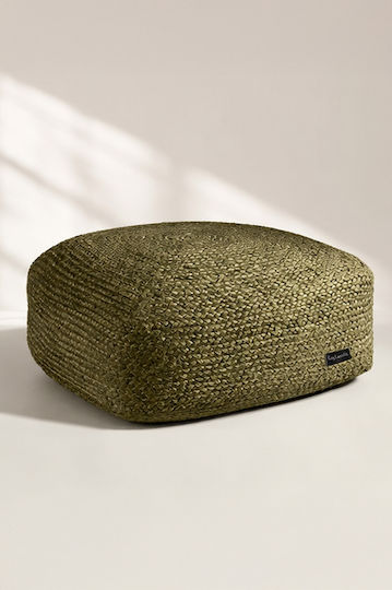 Πουφ Σκαμπό Αδιάβροχο Boho Olive 50x50x25cm