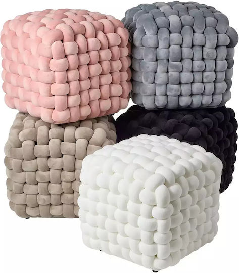 Πουφ Σκαμπό Αδιάβροχο 2275 White 43x43x40cm