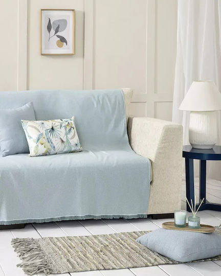 Nima Iris Four-Seater Sofa Throw P180xW350cm Petrol Blue