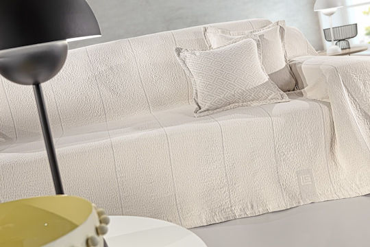 Guy Laroche Soho Four-Seater Sofa Throw Chenille 180x350cm Ivory