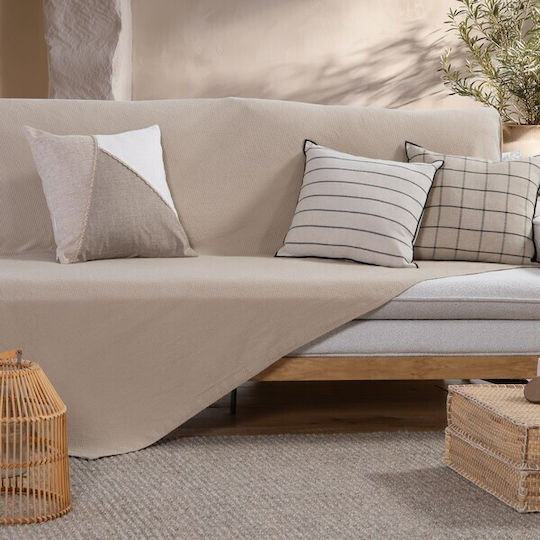 Nef-Nef Homeware Betty Three-Seater Sofa Throw 180x300cm Ecru