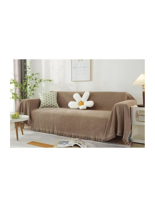 My Home Luxury Ριχτάρι Διθέσιου Καναπέ Ζακάρ 180x240εκ. Καφέ