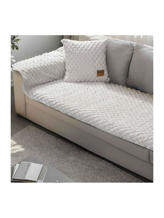 Decken & Couchdecken Dreisitzer-Sofa Wurf Pelzartig 300x90cm Weiß
