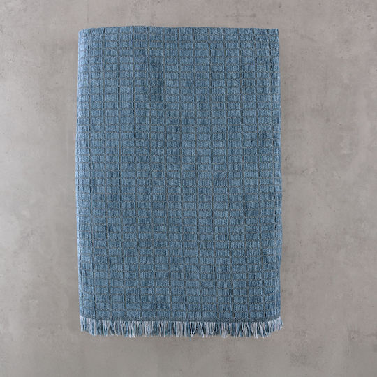 Rythmos Corvet Three-Seater Sofa Throw 2 Sides Chenille 180x280cm Blue