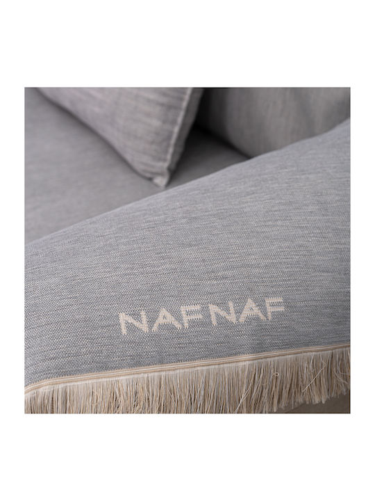Naf Naf 358-78 Ριχτάρι Πολυθρόνας Chenille 180x180εκ. Grey 520801345453