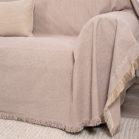 Naf Naf 358/135 Ριχτάρι Πολυθρόνας Chenille 180x180εκ. Dark Beige