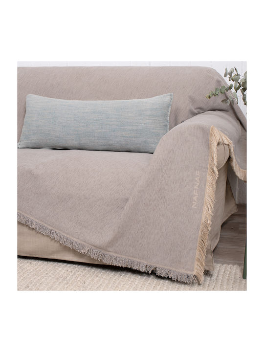 Naf Naf 358/127 Armchair Throw Chenille 180x180cm Light Gray