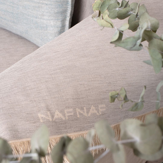 Naf Naf 358/127 Ριχτάρι Πολυθρόνας Chenille 180x180εκ. Light Grey