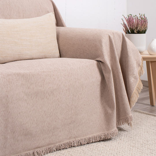 Naf Naf 358/135 Ριχτάρι Πολυθρόνας Chenille 180x180εκ. Dark Beige