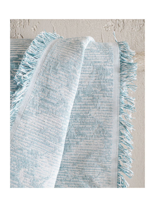 Rythmos Peony Zweisitzer-Sofa Überwurf Jacquard 180x240cm Beige