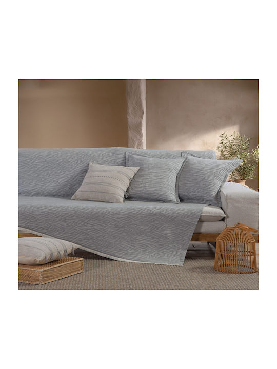Nef-Nef Homeware Zebra Триместен Диван Покривка 170x300см Сива