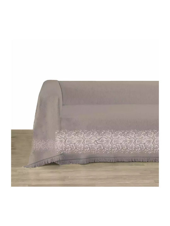 Makis Tselios Home Amazon3 Cuvertură Pentru Canapea 2 Locuri Șenilă 180x250 cm Gri