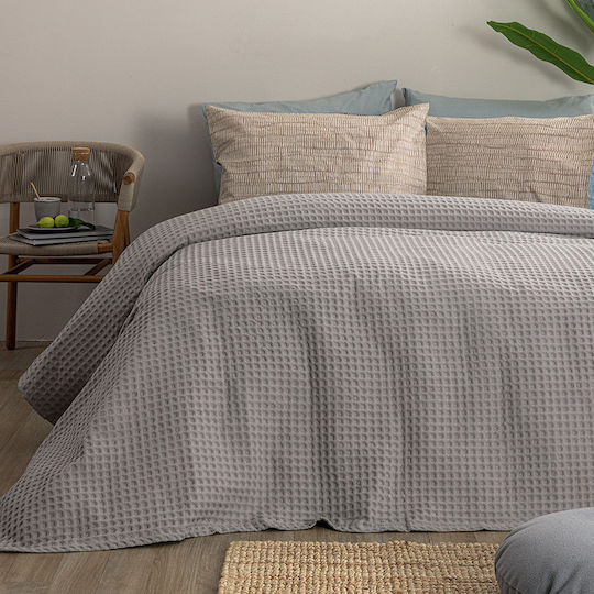 Palamaiki Marcie Κουβέρτα Πικέ Μονή 170x240εκ. Grey