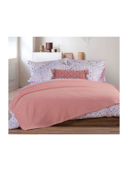 Nef-Nef Homeware Cool Κουβέρτα Πικέ Υπέρδιπλη 220x240εκ. Salmon