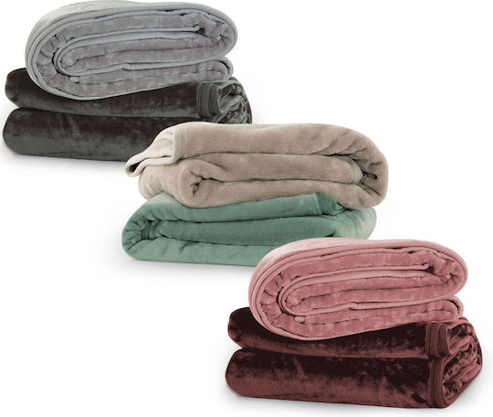 Nef-Nef Homeware Loft Velvet Blanket Double 220x240cm Burgundy