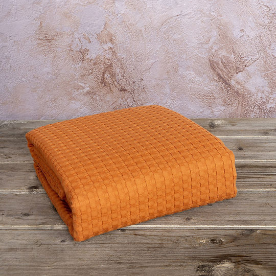Nima Habit Κουβέρτα Πικέ Υπέρδιπλη 220x240εκ. Deep Orange