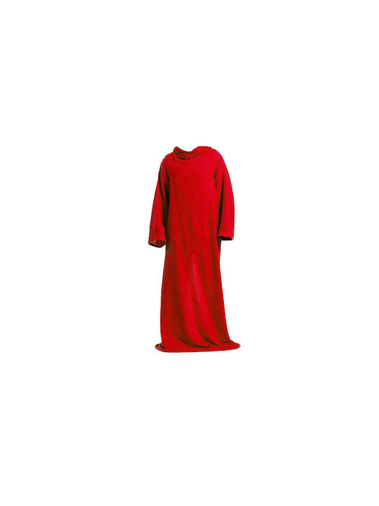 Fleece Blanket with Sleeves 138x180cm Red AT15033