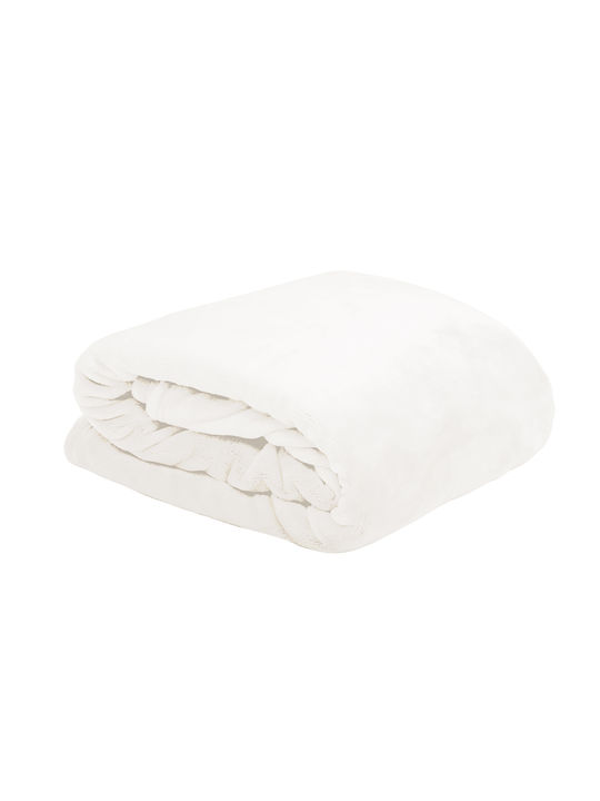 S-F Doudou Pătură Fleece Canapea 130x160 cm Ecru