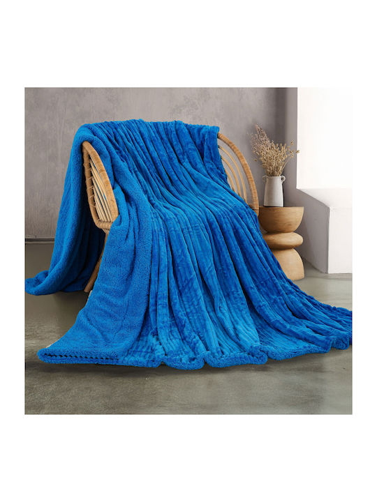 Rythmos Jollein Pătură Fleece Superdublă 220x240 cm Albastră