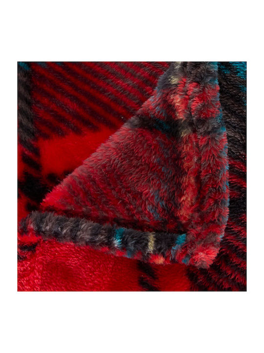 Atmosphera Κουβέρτα Fleece Καναπέ 130x170εκ. Κόκκινη