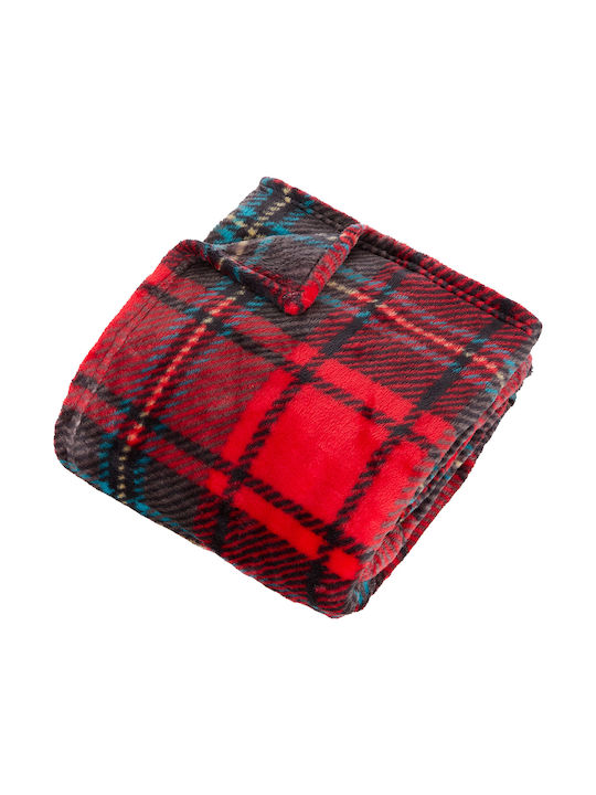 Atmosphera Κουβέρτα Fleece Ημίδιπλη 180x230εκ. Κόκκινη 212575