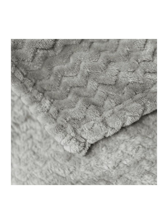 To megalo pazari Fleece Blanket Single 160x220cm Velour Gray