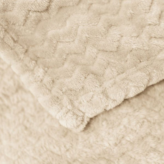 To megalo pazari Blanket Fleece Super Double 220x230cm Ecru